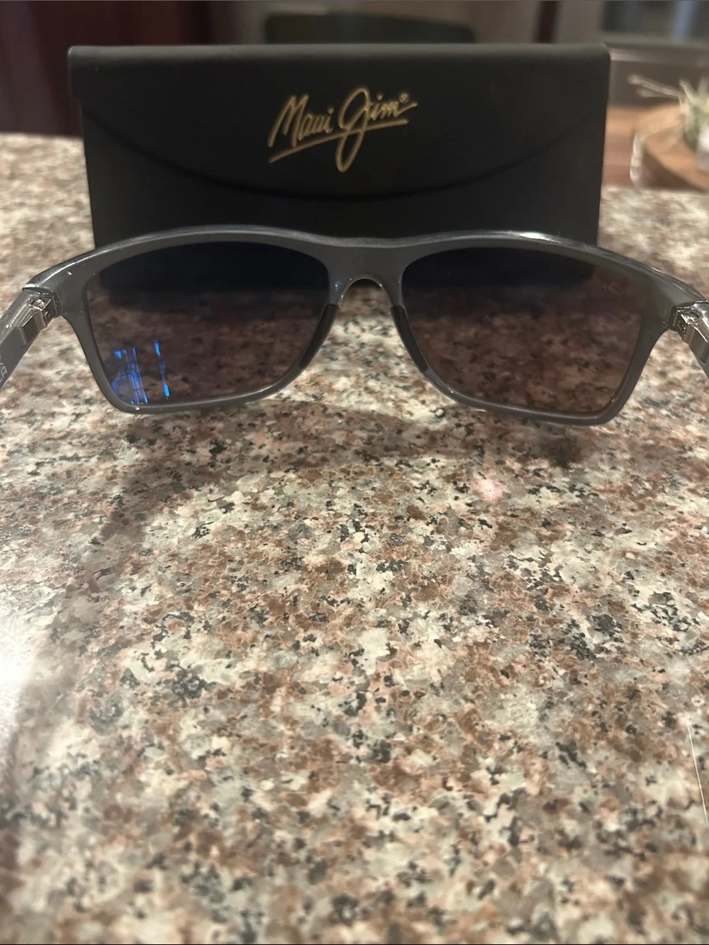 Maui Jim Black Sunglasses With Blue Lens